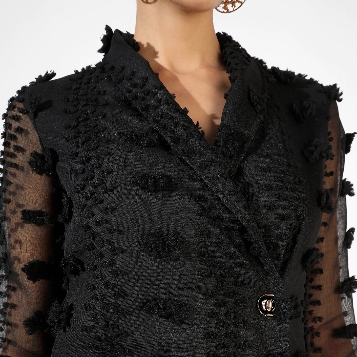 Black Single-Breasted Blazer Dress