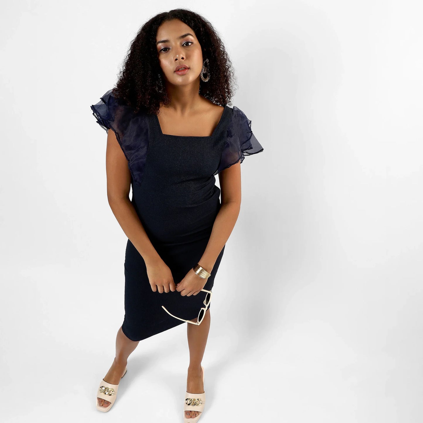 SOLID NAVY BLUE DRESS