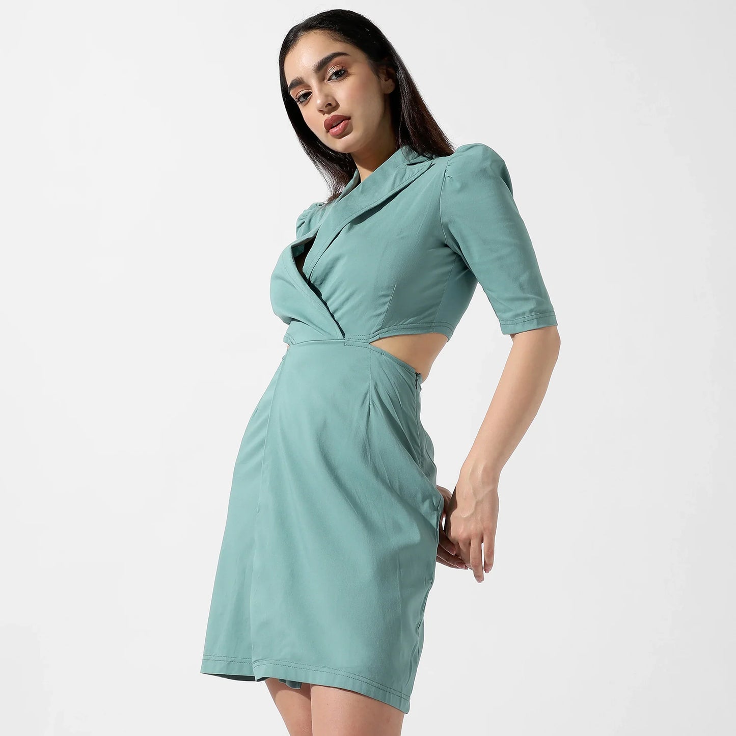 Sage Green Cut-Out Dress