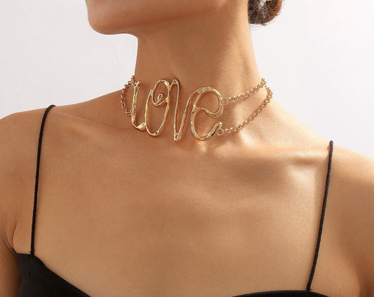 LOVE Statement Necklace JLTN0697 Just Lil Things