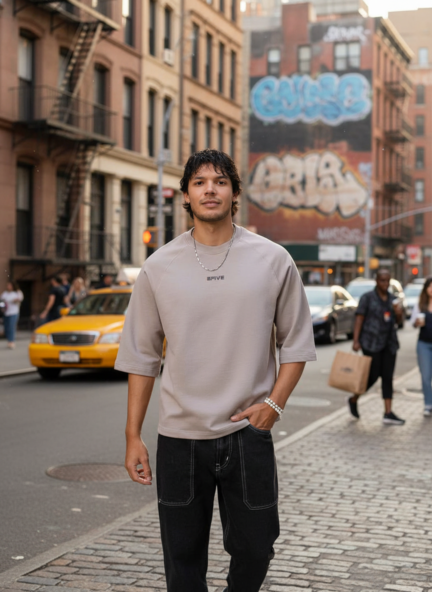 Unbothered Boxy Raglan Oversized Men's T-Shirt B5IVE
