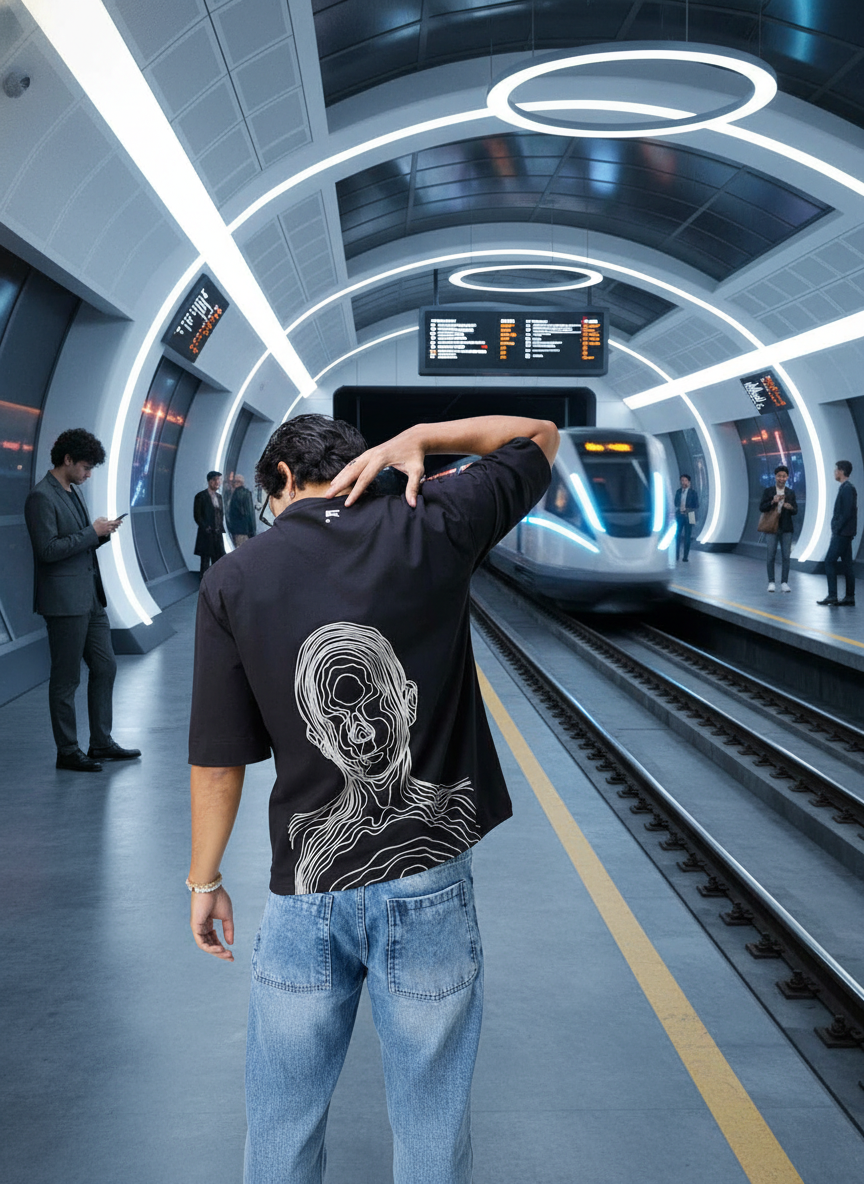 Black Skull Men's Oversized T-shirt B5IVE