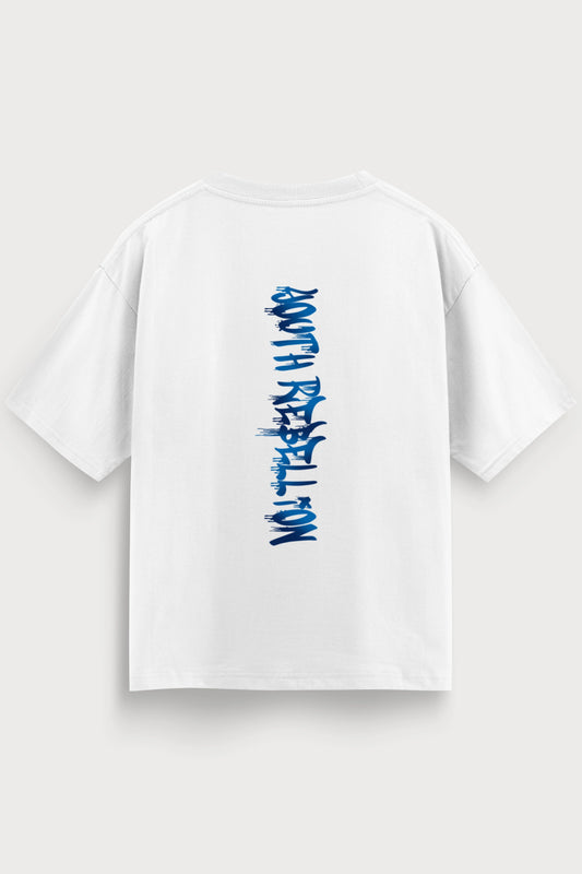 Relaxed Fit Youth Rebellion White T-Shirt for Men