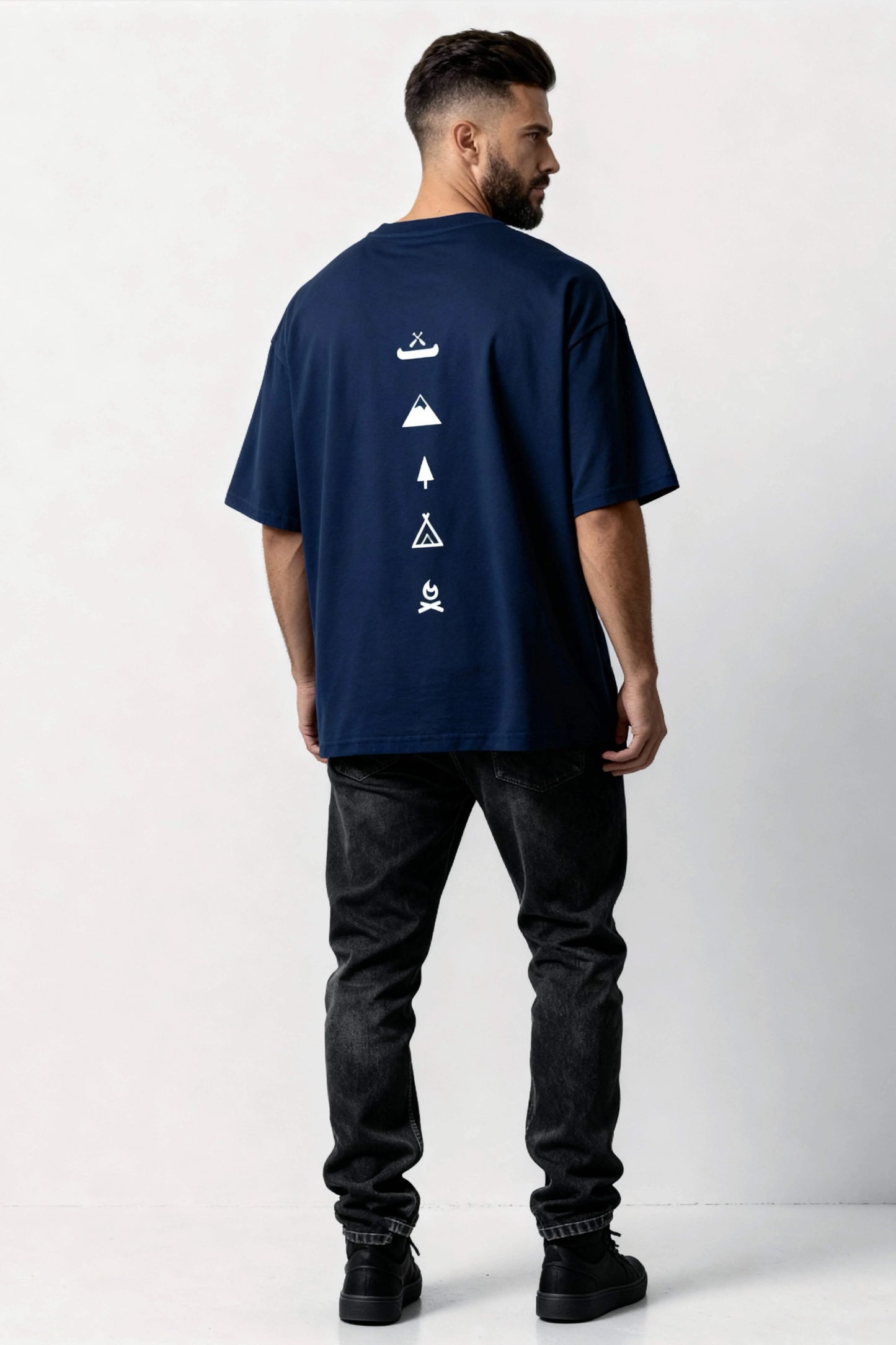 Men's Blue Escape Oversized T-Shirt