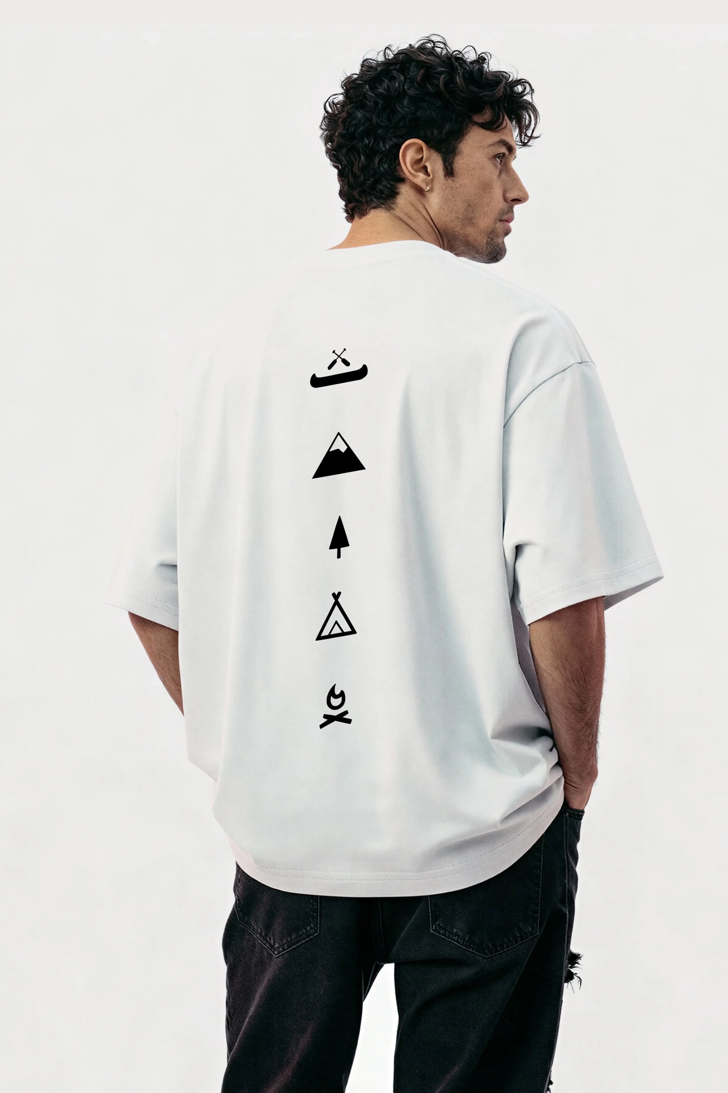 Men's White Escape Oversized T-Shirt