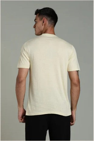 Funny Tales Solid Light Grey T-shirt for Men