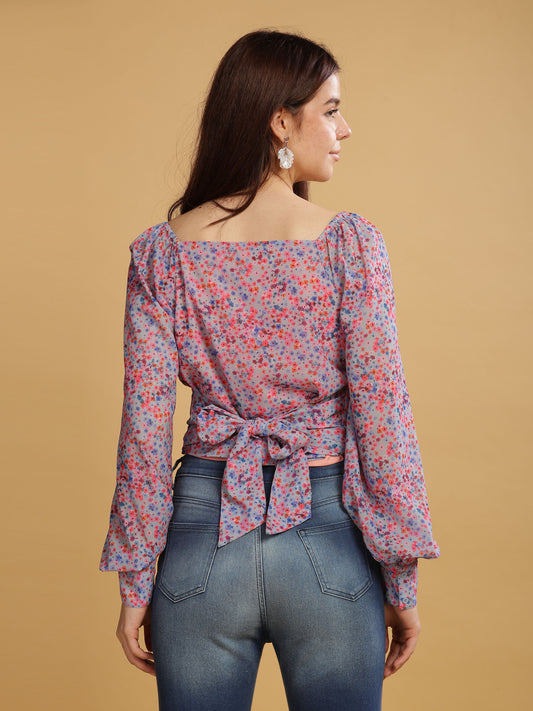 Women's Multi Floral Woven Top