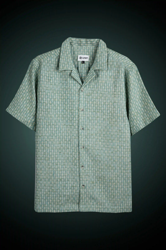 Blue Textured Turkish Weave Slim Fit Shirt