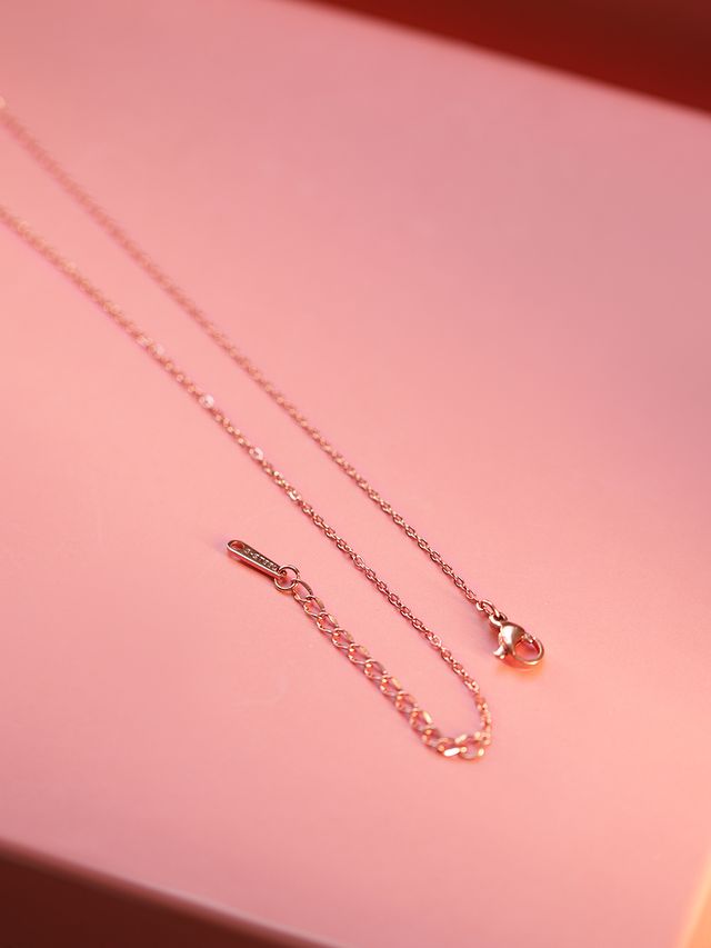 18K Rose Gold-Plated Heart Charm Layered Necklace