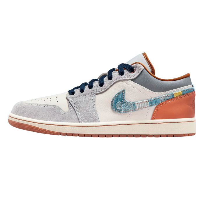 Air Jordan 1 Low SE Phantom Repaired Denim Swoosh