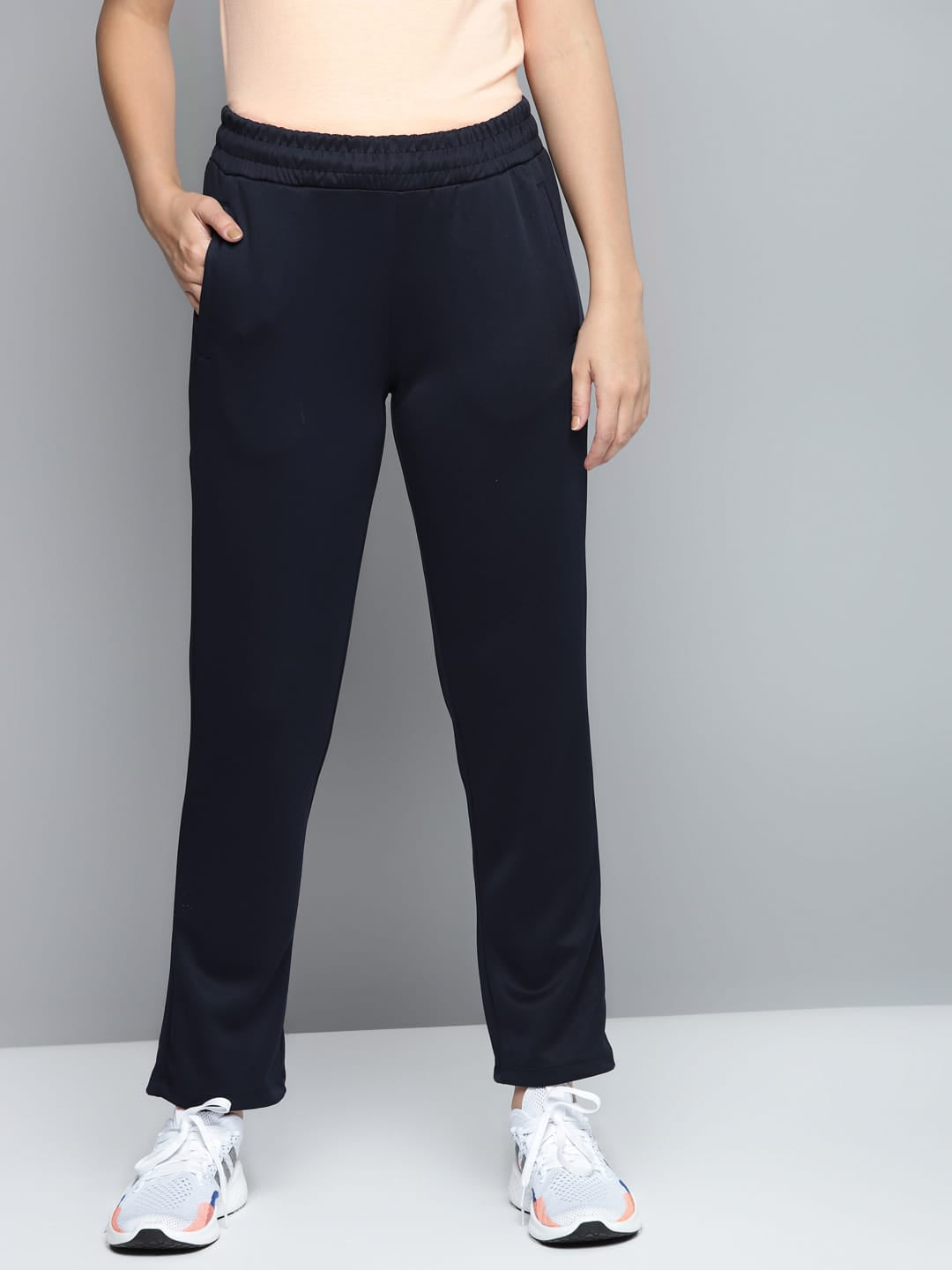 Alcis Women Navy Blue Solid Track Pants