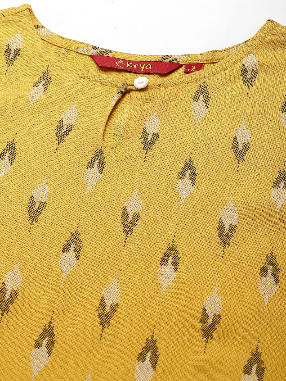 Women Geometric Print Cotton Linen Kurta Krya