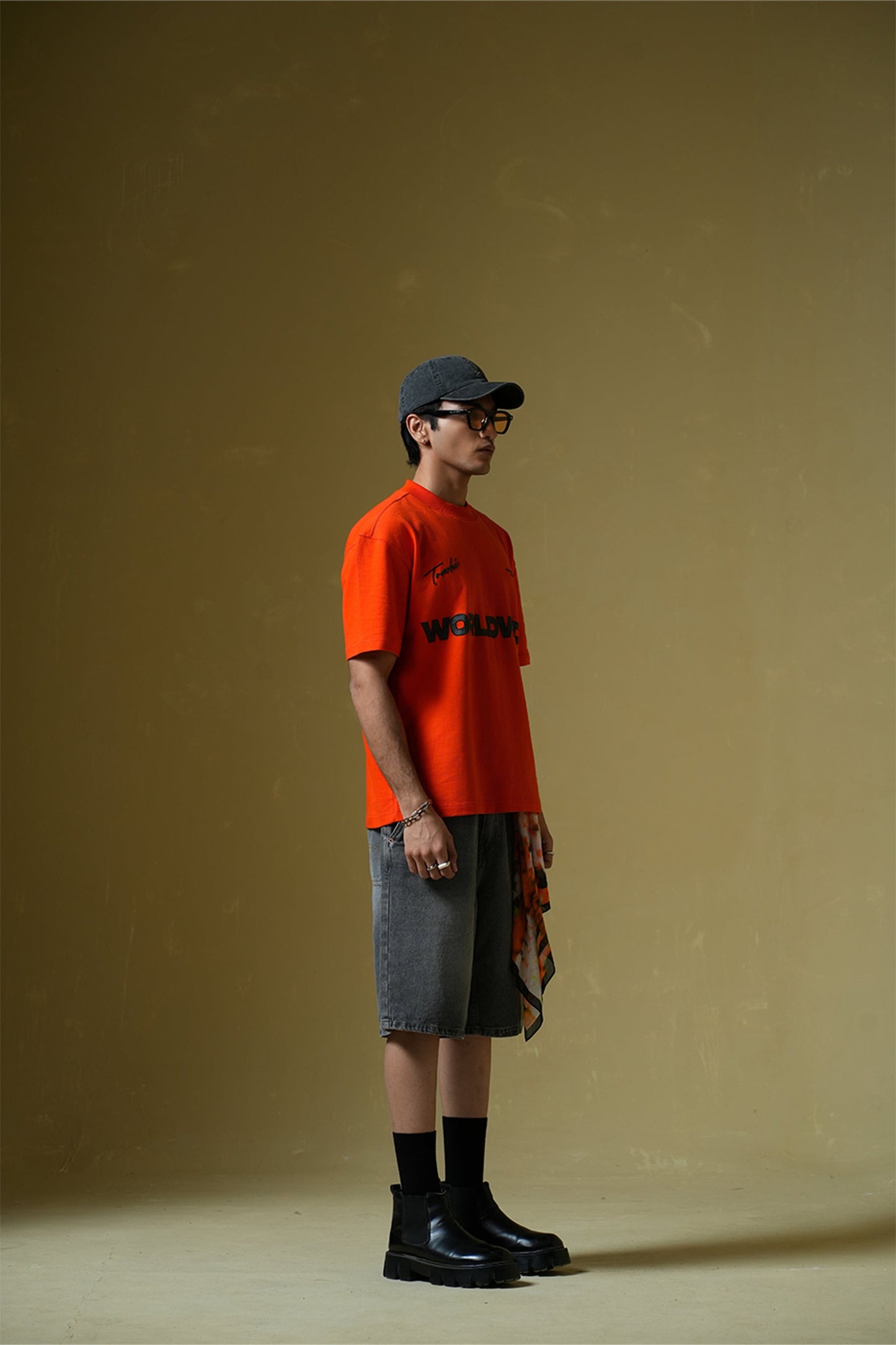 Worldwide Printed Orange Oversized T-Shirt Main Character