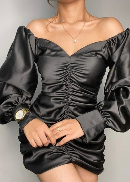 Ruched Satin Dress