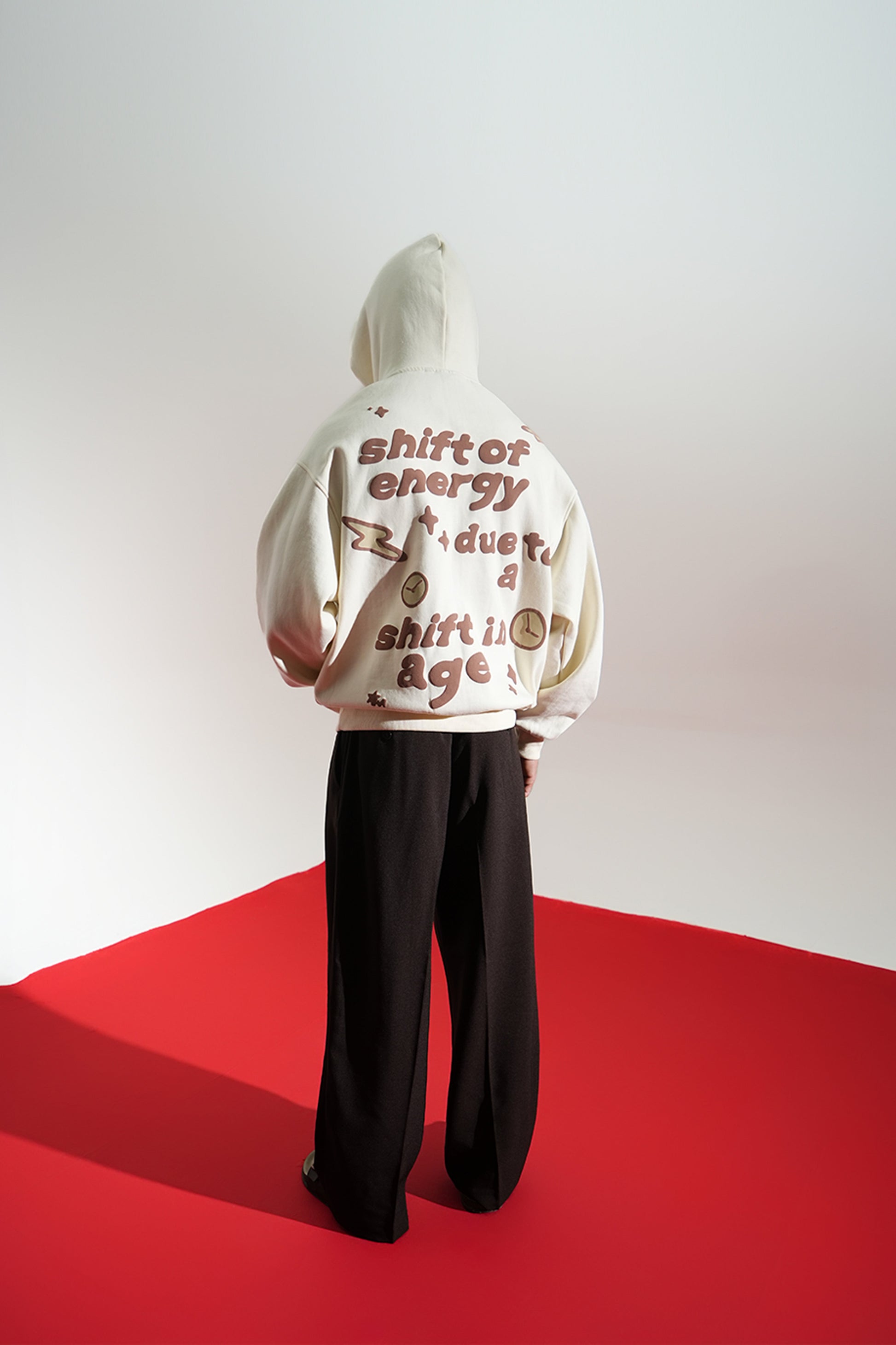 Shift Of Energy Printed Oversized Beige Hoodie Main Character