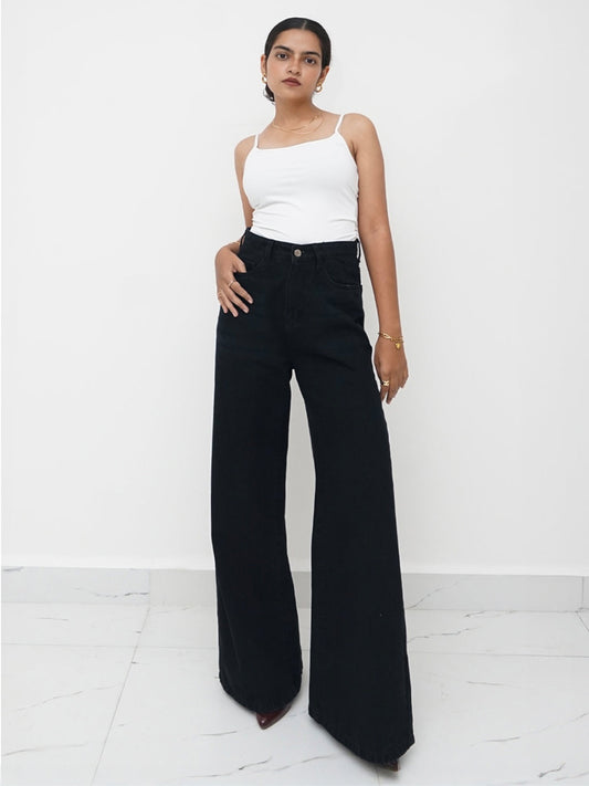 True Black Ultra Wide Leg Jeans
