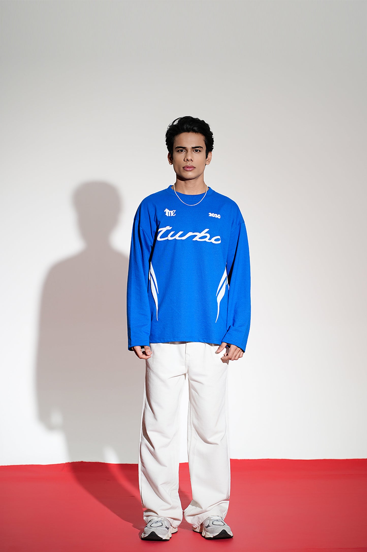 Turbo Printed Oversized Blue T-Shirt Main Character