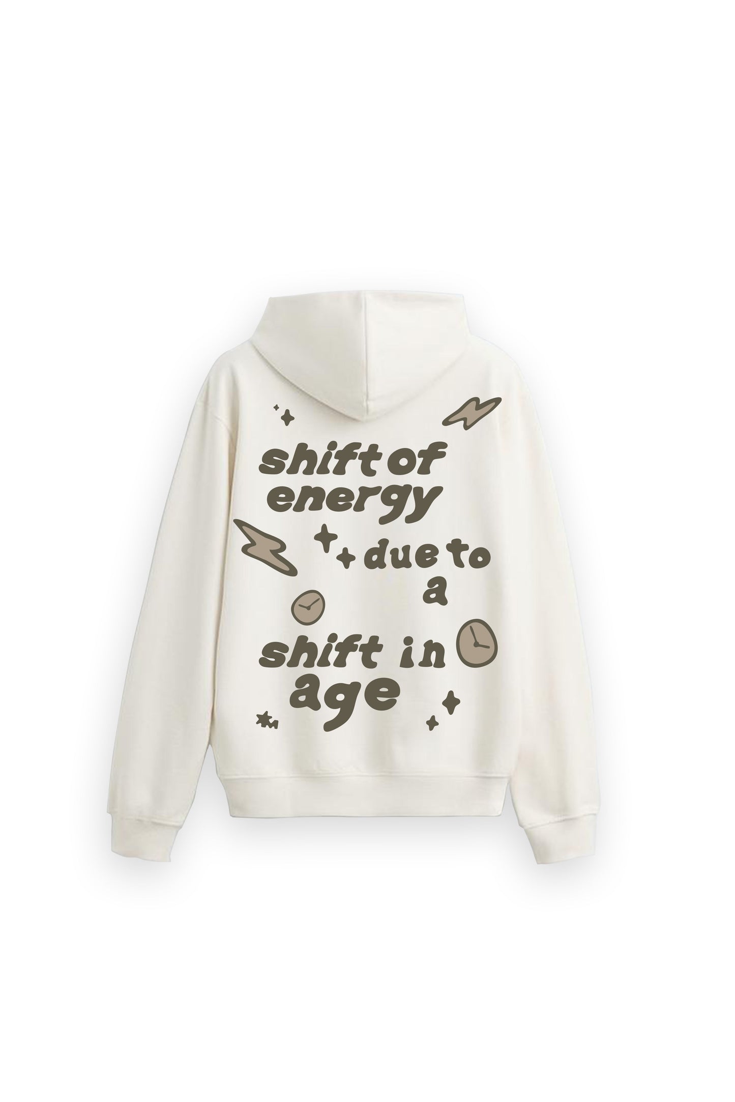 Shift Of Energy Printed Oversized Beige Hoodie Main Character