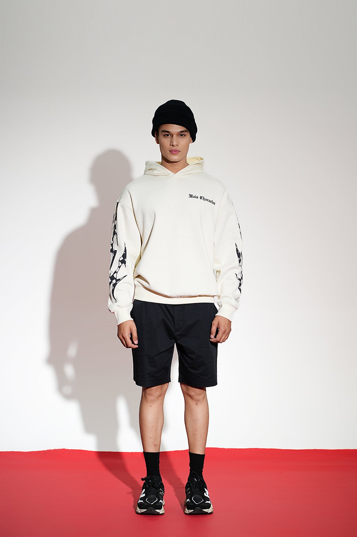 Apen Oversized Printed White Hoodie Main Character