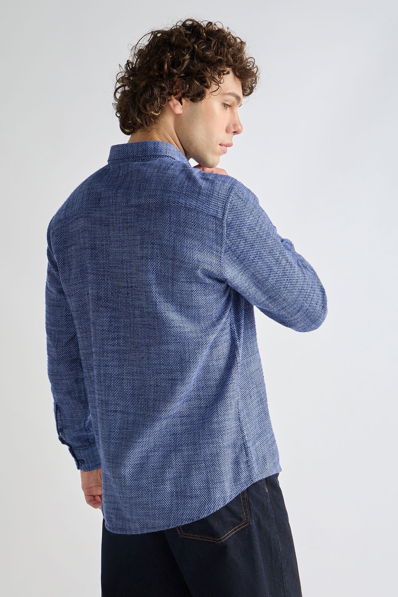 Cobalt Textured Weave Shirt