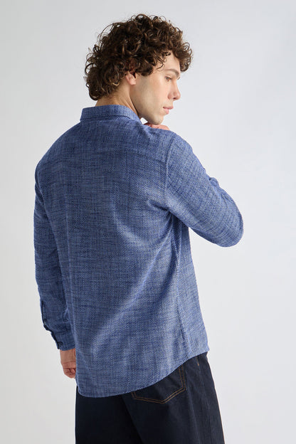 Cobalt Textured Weave Shirt
