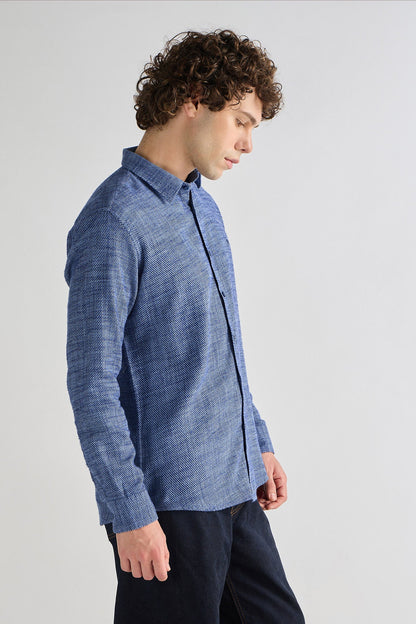 Cobalt Textured Weave Shirt