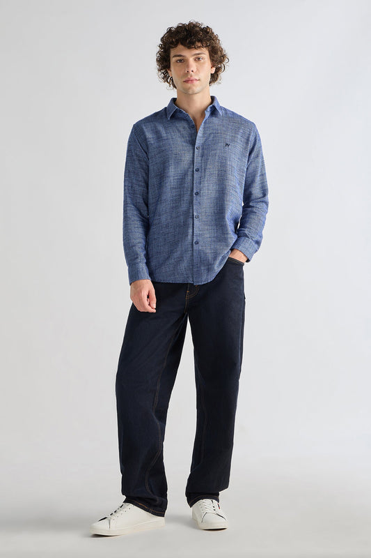 Cobalt Textured Weave Shirt