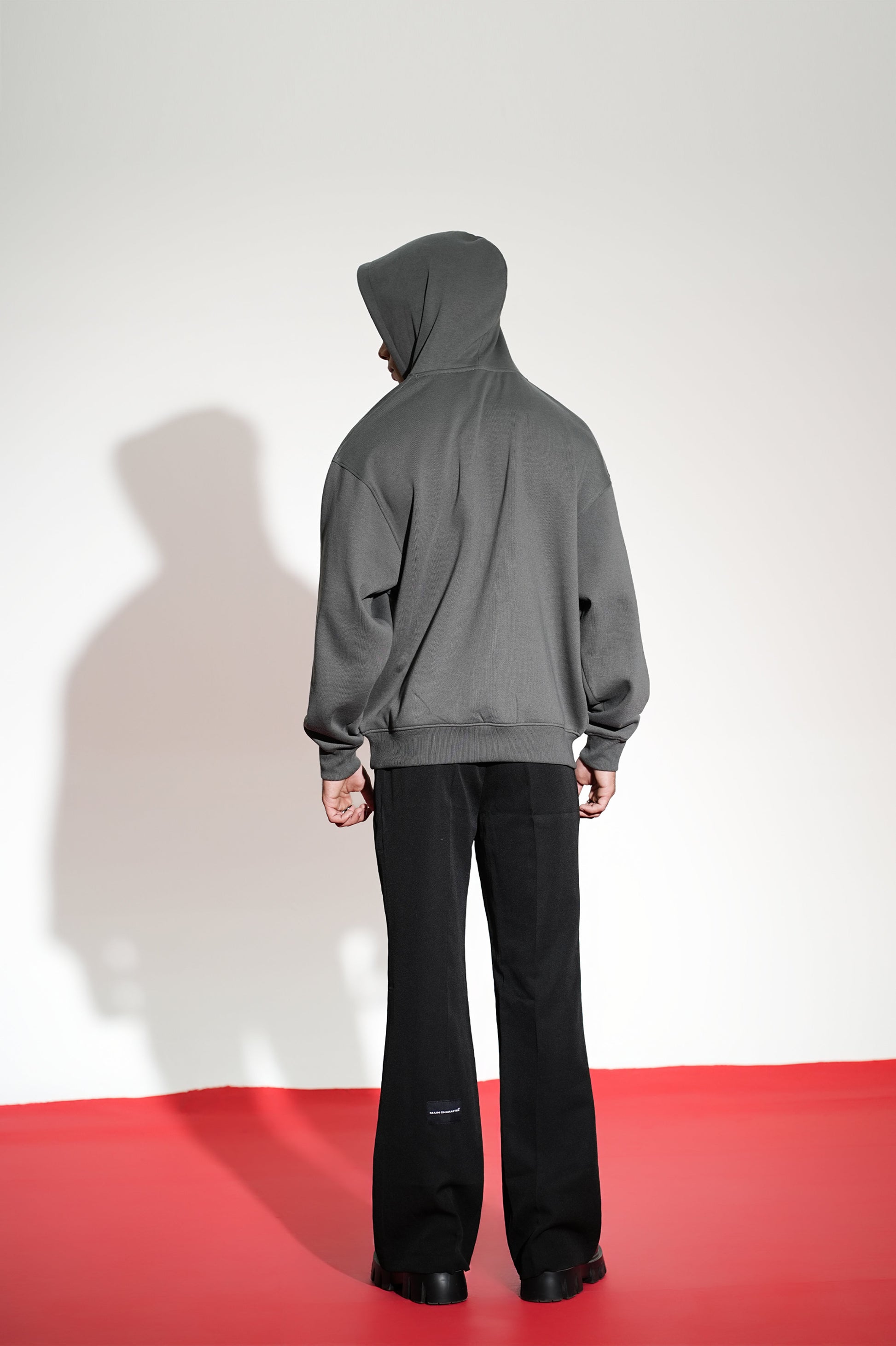 Nocture Printed Oversized Grey Hoodie Main Character