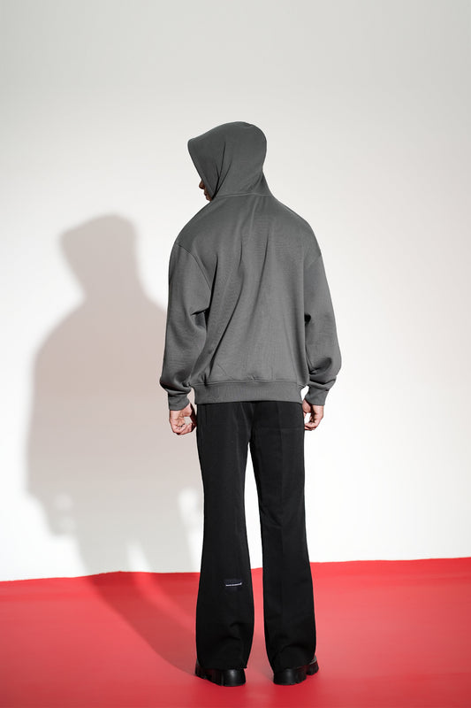 Nocture Printed Oversized Grey Hoodie Main Character