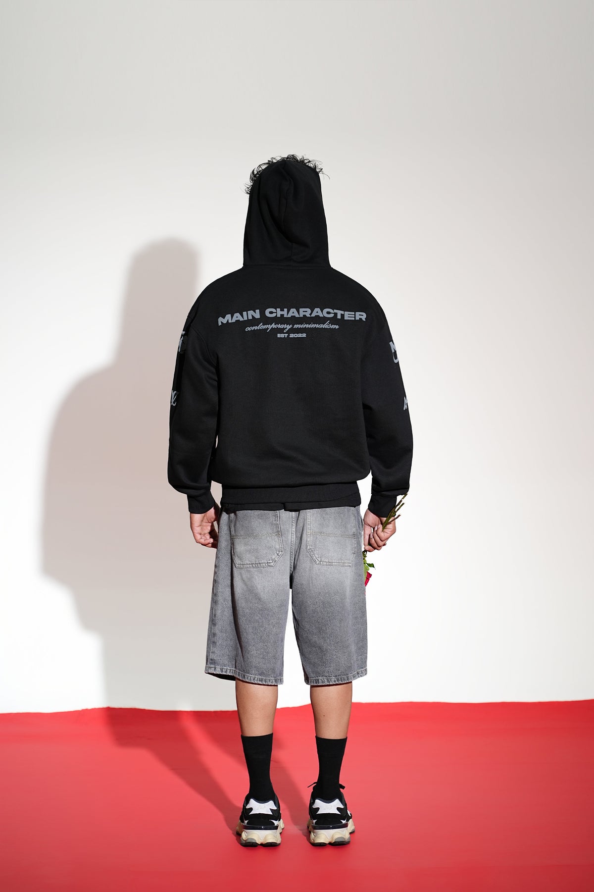 Imperial Printed Black Oversized Zipper Hoodie Main Character