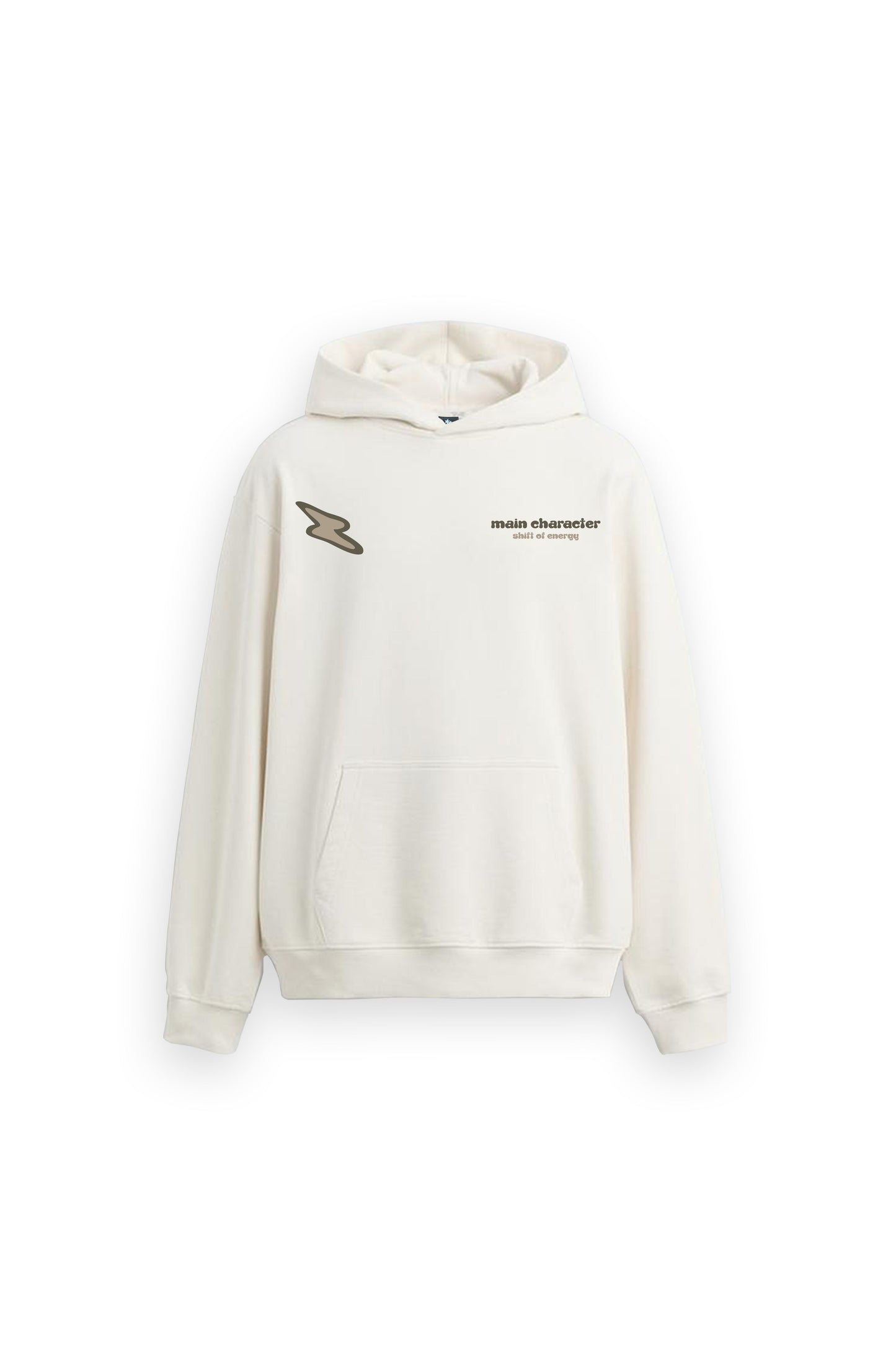 Shift Of Energy Printed Oversized Beige Hoodie Main Character