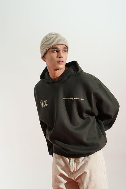 Shadow Line Printed Oversized Grey Hoodie Main Character