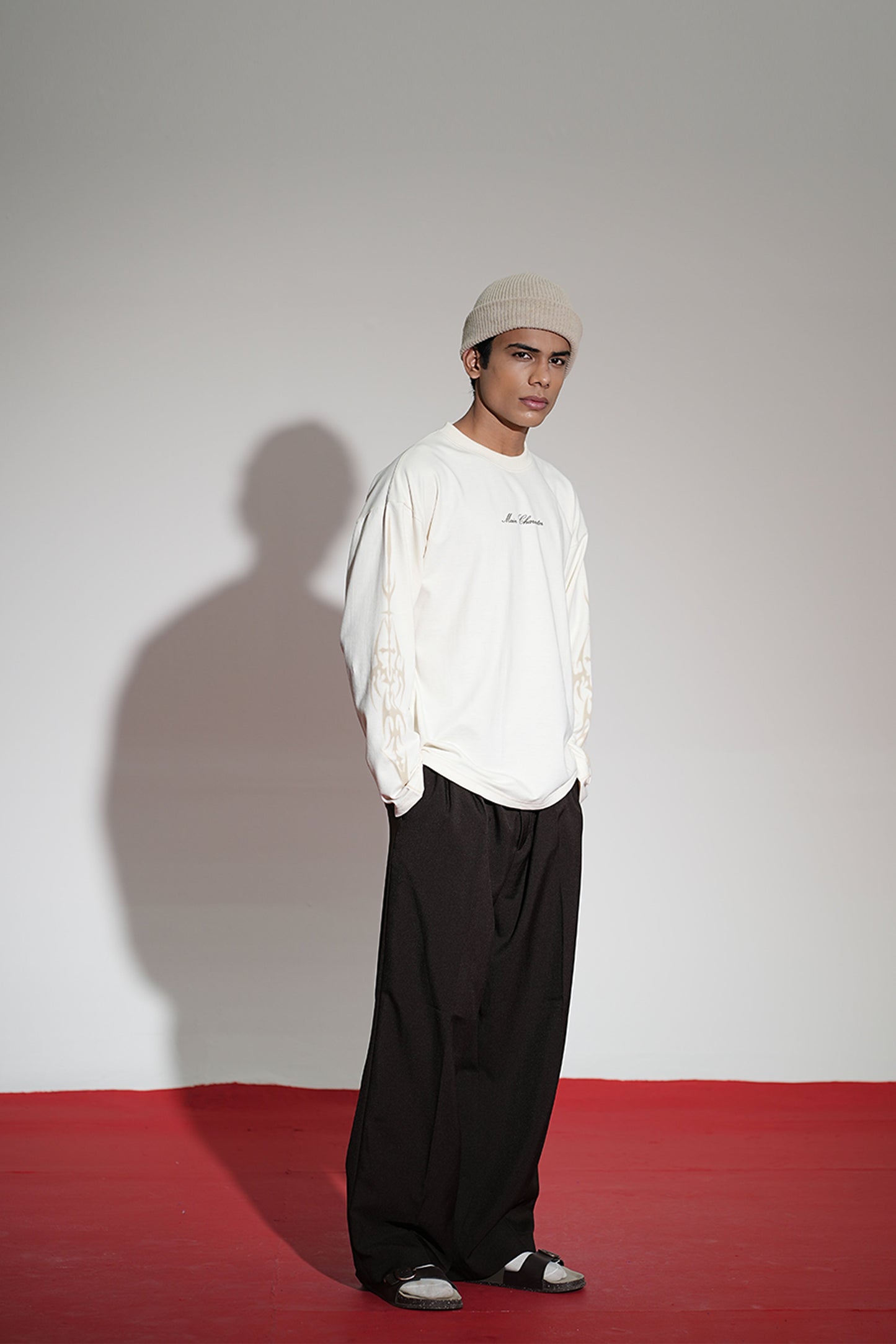 Inferno Printed Cream Oversized Sweatshirt Main Character
