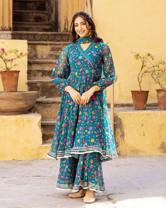 AVIVA CHIFFON SHARARA SET