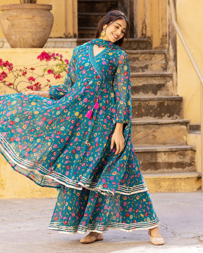 AVIVA CHIFFON SHARARA SET