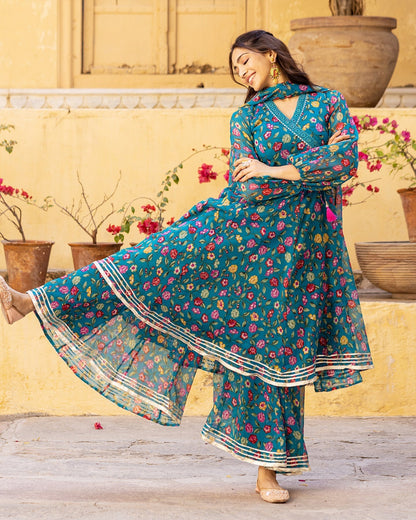 AVIVA CHIFFON SHARARA SET