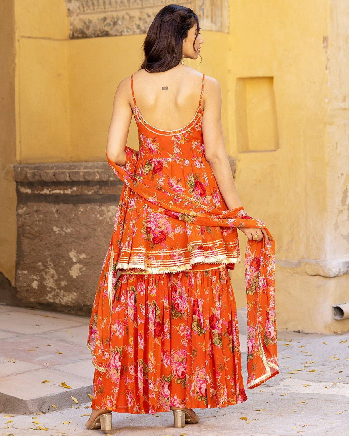 TAARA CHIFFON SHARARA SET