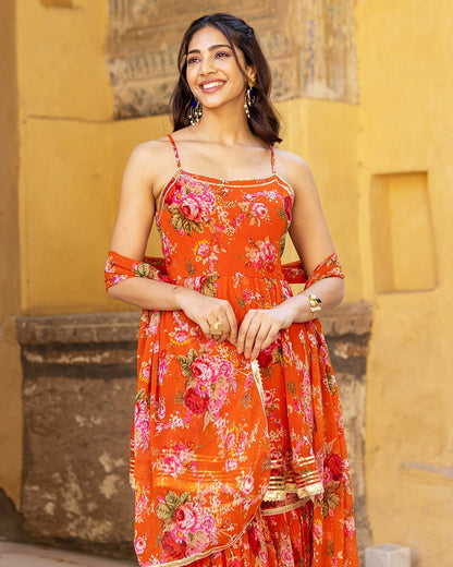 TAARA CHIFFON SHARARA SET