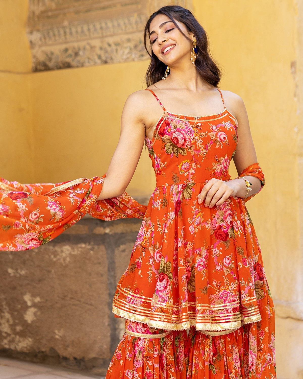 TAARA CHIFFON SHARARA SET