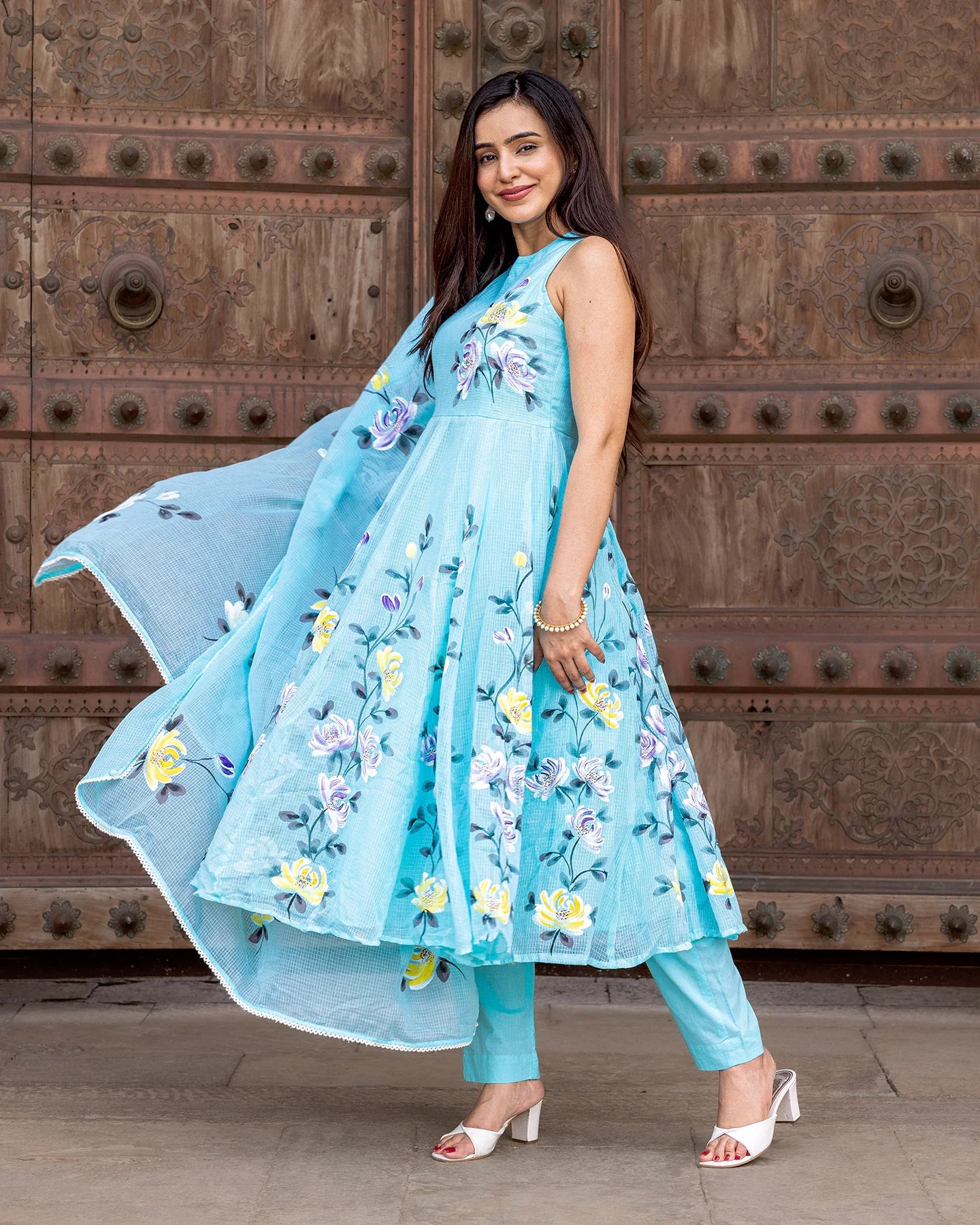 Blue Handpainted Florian Suit set