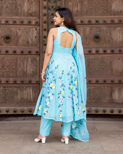 Blue Handpainted Florian Suit set