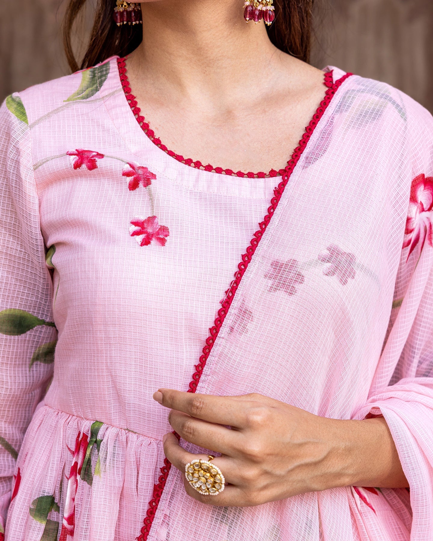 Cherry Blossom Anarkali Set