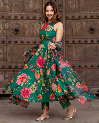 Verdant Florian Anarkali Set