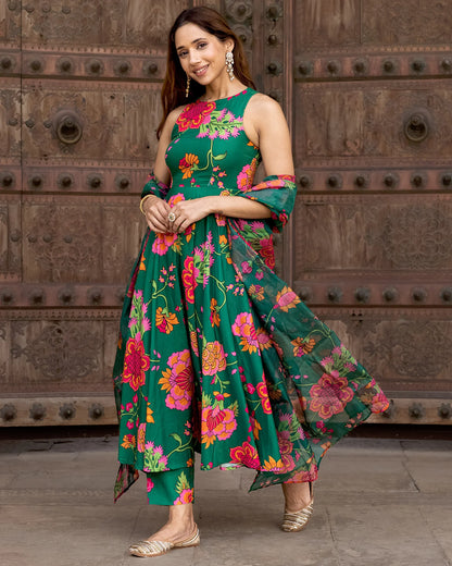 Verdant Florian Anarkali Set