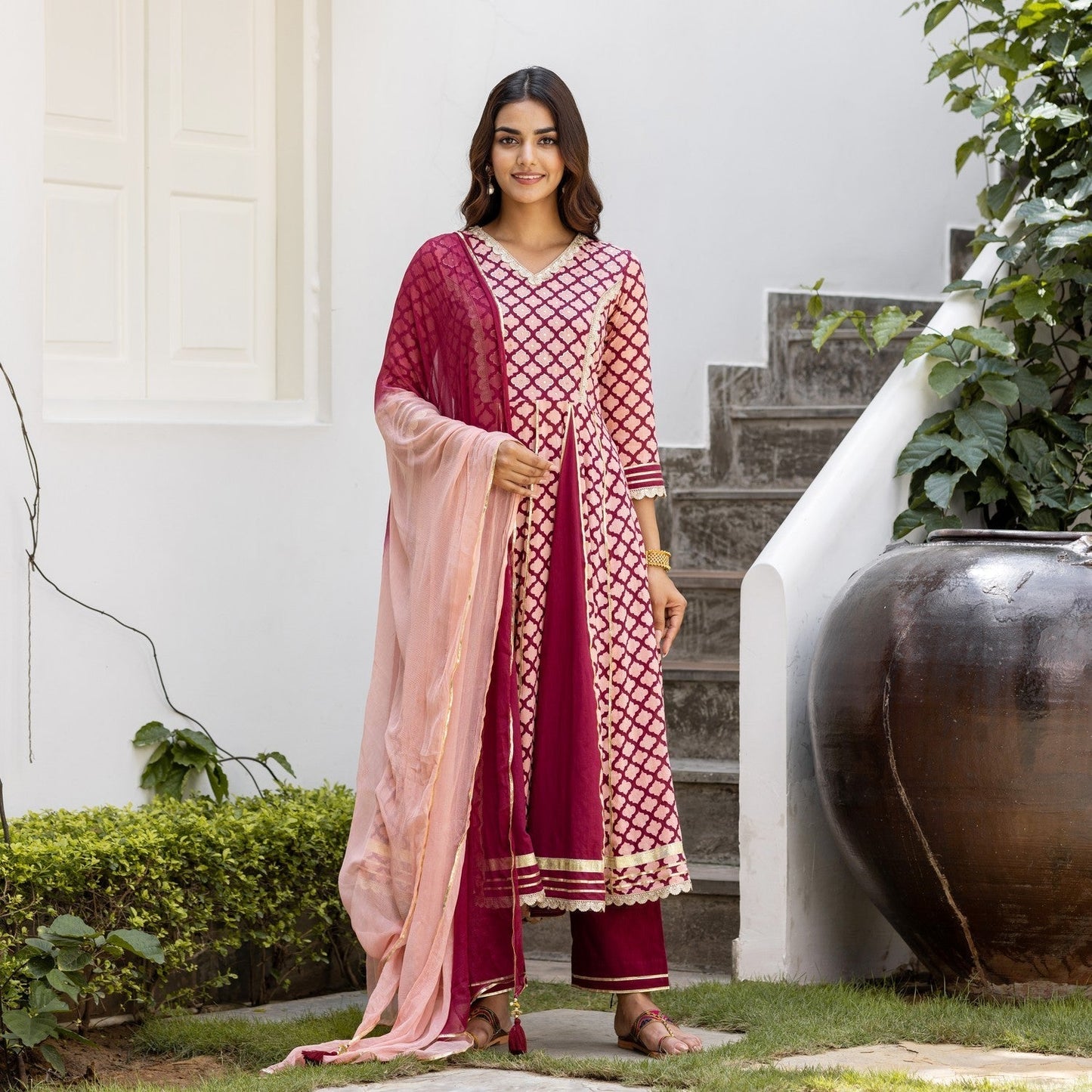 Maroon Mehrab Suit Set