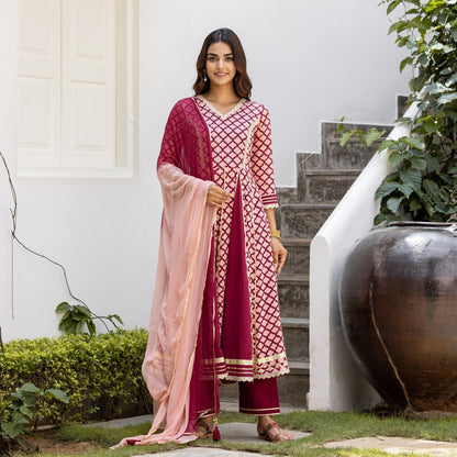 Maroon Mehrab Suit Set
