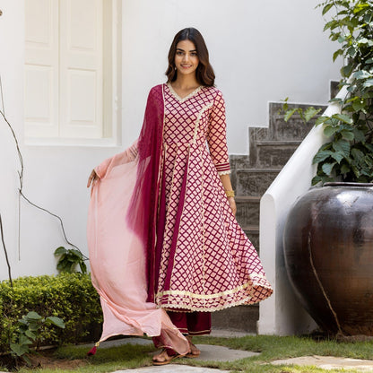 Maroon Mehrab Suit Set