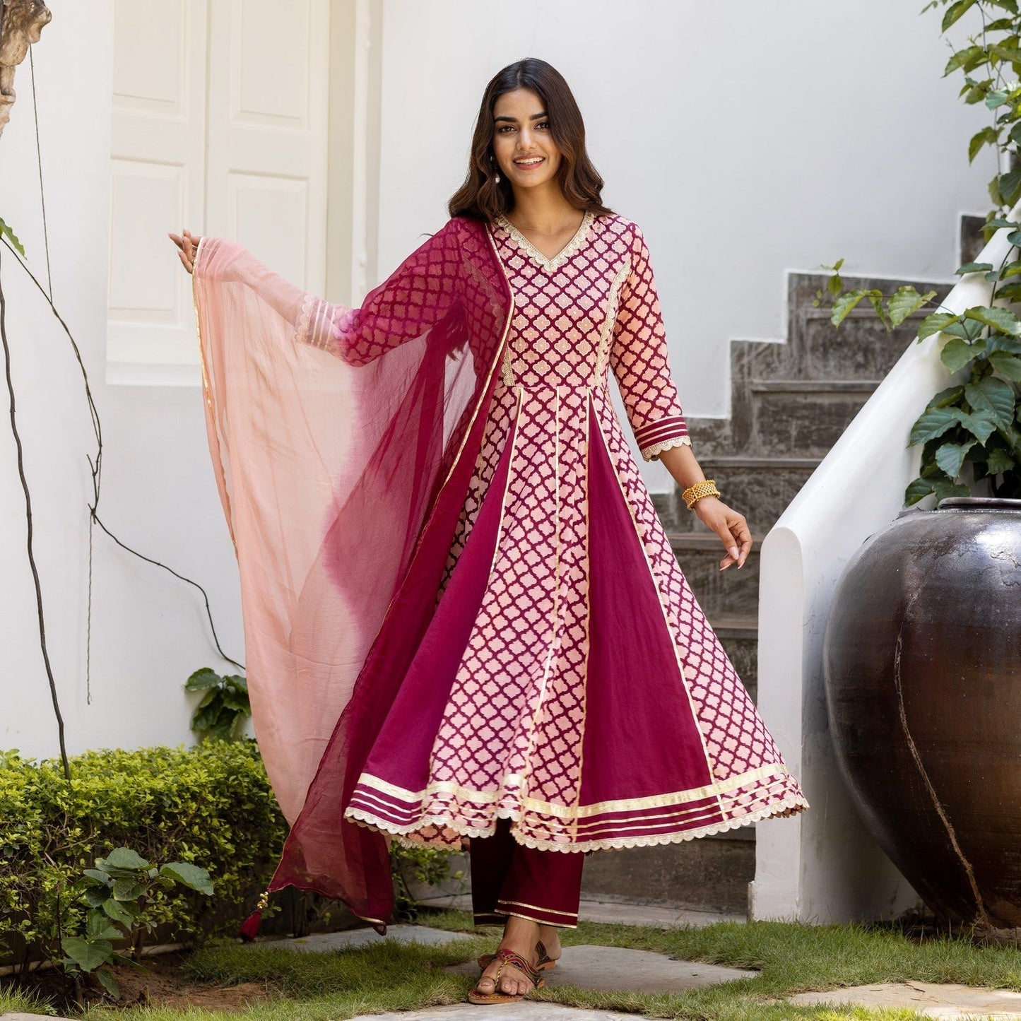 Maroon Mehrab Suit Set