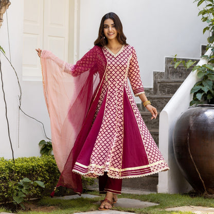 Maroon Mehrab Suit Set