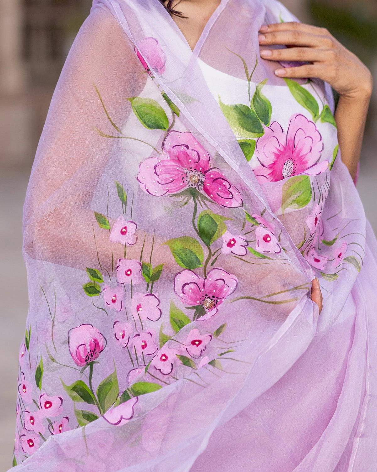 Purple Carnation Saree